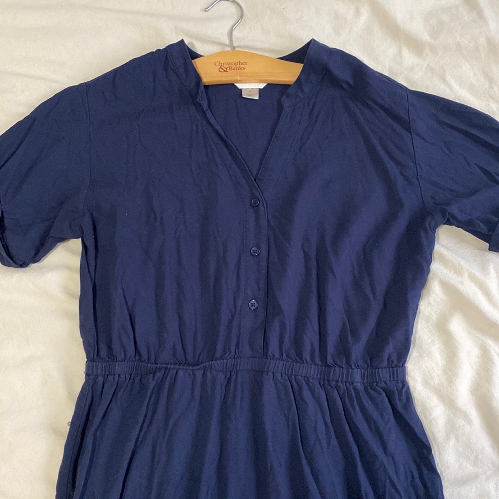 Christopher & Banks Knee Length Navy Dress